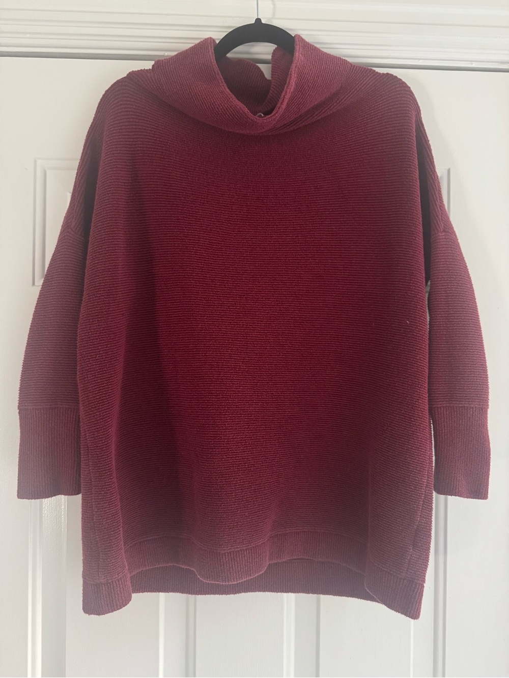 Free People Burgundy Cowl Neck Sweater